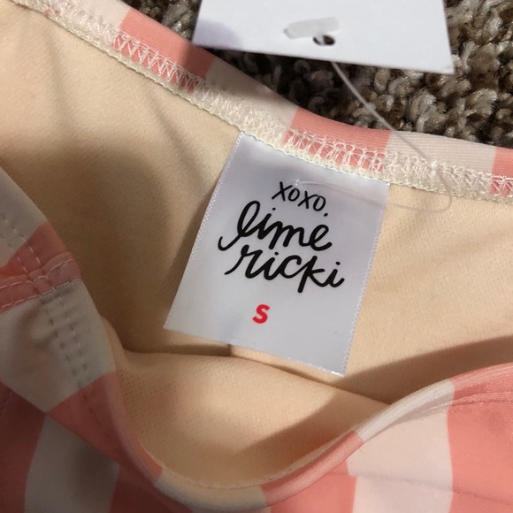 Pink Stripped High Waisted Bikini Bottoms - Picture 2 of 4